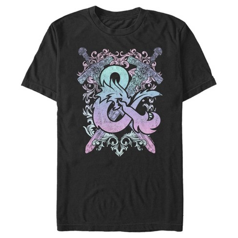 Men's Dungeons & Dragons Pastel Rainbow Sword & Fire Logo T-shirt ...