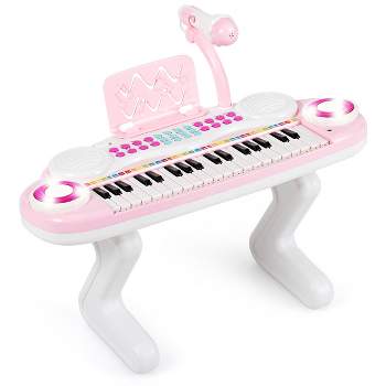 Costway piano numérique 37 touches pour enfants avec tabouret & microphone,  piano electronique portable avec mode d'enseignement led & mp3, piano  enfants 3 ans, charge 50kg(37 touches, noir) - Conforama