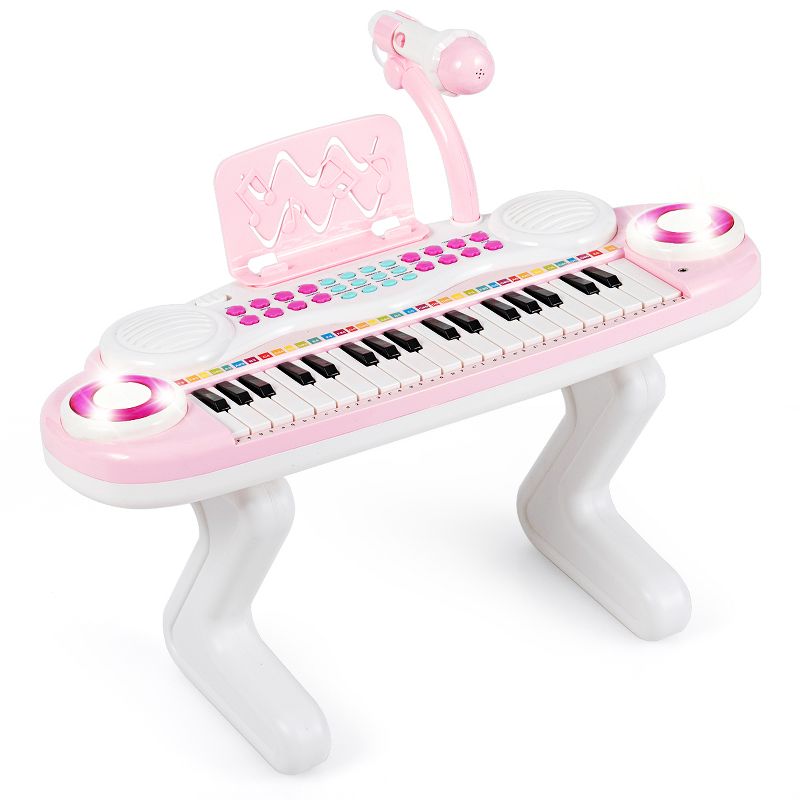 Costway Z-Shaped Kids Toy Keyboard Piano 37-Key Electronic Organ Light w/Microphone, 1 of 11