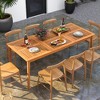 Tangkula Outdoor Acacia Wood Dining Table for 8 People 79” x 35” Rectangular Patio Bistro Table with Built-in Umbrella Hole Picnic Table for Porch - 3 of 4