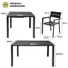 Crestlive Products Expandable Aluminum Outdoor Dining sets for 6-8 58" Extendable Patio Table Adjustable Rectangular Square Table with chairs - 3 of 4