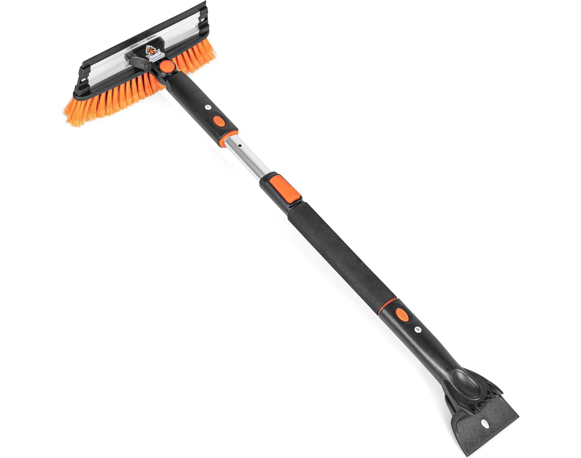 Snow Moover 39" Extendable Car Snow Brush with Squeegee & Ice Scraper