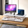 Mount-It! Electric Adjustable Stand Up Desk Converter | 38 in. Wide Tabletop Motorized Standing Desk Riser w/ Keyboard Tray Fits Monitors | White - 3 of 4