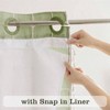 Sage Green Farmhouse Shower Curtain with Snap - in Liner, Magnets, Tassels, Water Repellent, Machine Washable, 71x74 Inch - 2 of 4