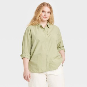 Women's Long Sleeve Collared Button-Down Shirt - Universal Thread™ - 1 of 3