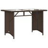 vidaXL Patio Table with Glass Top Brown 43.3"x26.8"x27.6" Poly Rattan - 2 of 4