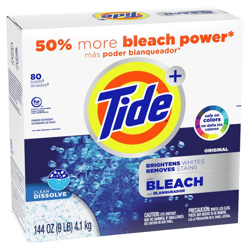 Tide Original Plus Bleach Powder Laundry Detergent - 144oz, 3 of 8