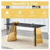 NicBex 63" Modern Dining Table with Sintered Stone Tabletop and Stainless Steel Butterfly Legs, Side Table for Dining Room - 4 of 4