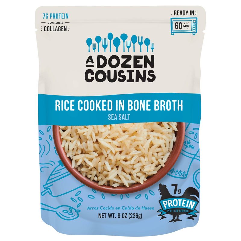 A Dozen Cousins RTE Rice Cooked in Bone Broth: Sea Salt - 8oz, 1 of 6