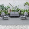 Leisuremod Walbrooke Modern 3 Piece Patio Set with Grey Aluminum Frame - 3 of 4