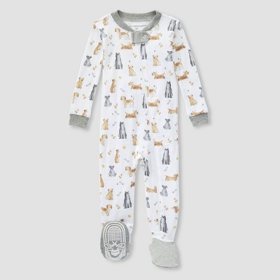 Burt's Bees Baby® Baby Boys' Puppy Party Organic Cotton Snug Fit Footed Pajama - Heathered Gray 12M