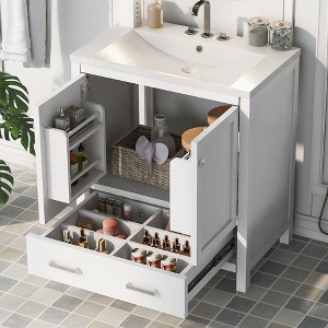 NicBex Bathroom Vanity with Sink, Morden Bathroom Cabinet Storage with 1 Functional Drawers and 1 Spacious Cabinet for Bathroom - 1 of 4