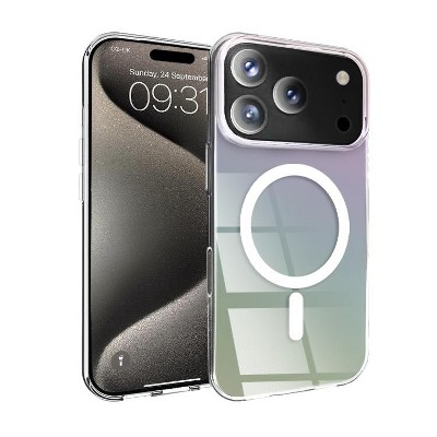 Entronix [Magnetic] Case Compatible with iPhone 17 Pro Max - Holo Rainbow Clear