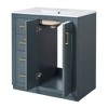 Ridstar 34 in. H Blue Bathroom Storage Cabinet with 3 Drawers& Soft Closing Doors - 2 of 4