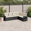 vidaXL Garden Sofa Set Black Poly Rattan 6 Piece Set Modular - 2 of 4