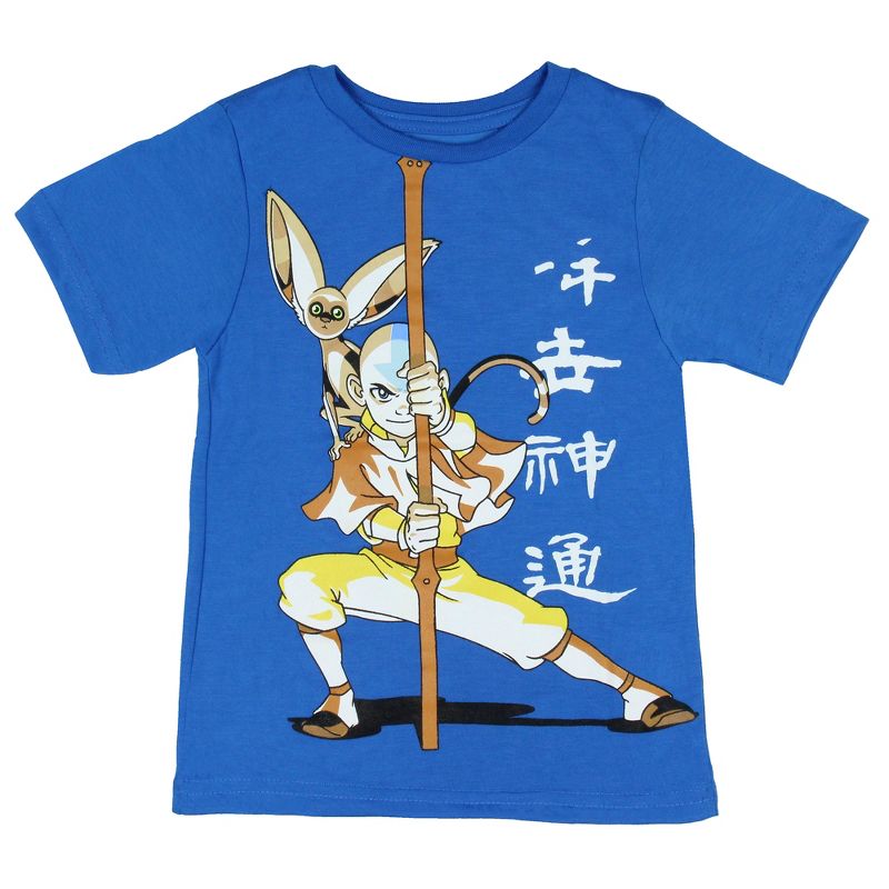 Avatar The Last Airbender Little Boy's Aang And Momo Stance T-Shirt, 1 of 4