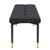 NicBex Entryway Bench Faux Leather Shoe Bench with Metal Legs for Living Room, Entryway, Black+Gold - 4 of 4