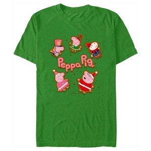 Men's Peppa Pig Christmas Gingerbread Cookie Characters T-Shirt - 1 of 4