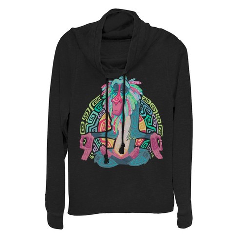 Juniors Womens Lion King Rafiki Geometric Rainbow Cowl Neck Sweatshirt - image 1 of 4