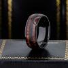 Jewelry Avalanche 8mm Dome Black IP Koa Wood Inlay Tungsten Carbide Mens Wedding Band - 4 of 4