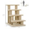 4 Step Cat Stairs with Scratching Posts,Multi Level Pet Steps for Climbing and Senior Cats,Carpeted Ramp for Small Pets-LAOTIES - 2 of 4