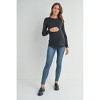 Hello Miz Women's Long Sleeve Crew Neck Ribbed Maternity Top - 4 of 4