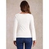 INSPIRE CHIC Women's Knit Long Sleeve Bell Sleeve Casual Square Neck Top - 3 of 4