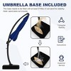11FT Offset Cantilever Patio Umbrella with Base, Heavy Duty Outdoor Aluminum Umbrella, Curved Freestanding Shade for Garden, Deck, or Pool - 3 of 4
