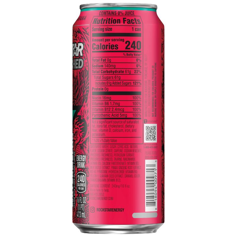 Rockstar Punched Watermelon Energy Drink - 16 fl oz Can, 2 of 4