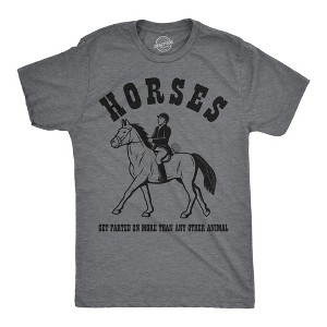 Mens Funny T Shirts Horses Get Farted On More Than Any Animal Sarcastic Graphic Novelty Tee For Men - Crazy Dog Men's T Shirt - 1 of 4