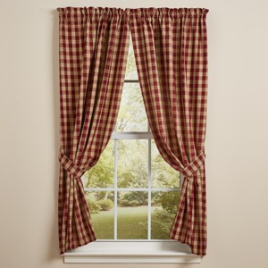 Park Designs Red York Unlined Panel Pair 63"L - 1 of 2