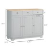 NicBex 2 Drawer Kitchen Island Cart with 2-Door Cabinet,Kitchen Island with Storage and Round Knob,Modern Kitchen Table,Island Table for Kitchen - 3 of 4