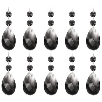Unique Bargains Hanging Ornament DIY Craft Teardrop Crystal Chandelier Pendant Beads 3.35" x 1.5" 10 Pcs