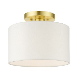 Livex Lighting Clark 1 - Light Semi-Flush Mount in  Satin Brass - 1 of 1