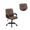 Simple Relax Adjustable Height Office Chair with Padded Armrests, Brown - 3 of 4