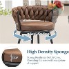 DYHOME Swivel Bar Stools Set of 2, 24" Counter Height Kitchen Stools with Back, Suede & Woven Backrest, 360° Roating Metal Frame Barstools - 4 of 4