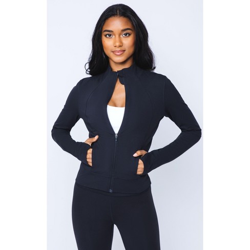 90 Degree By Reflex Womens Carbon Interlink Full Zip Jacket - Black - X  Small : Target