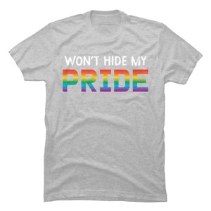Adult Design By Humans Won't Hide My Pride Rainbow By machmigo T-Shirt - 1 of 2