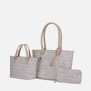 MKF Collection Lady II M Signature Large Tote, Small Tote & Wallet Set Vegan Leather, Stylish Women’s Handbag M Design by Mia K - 1 of 4