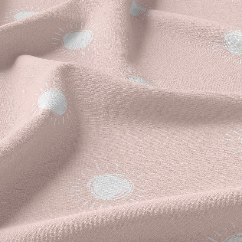 Sweet Jojo Designs Girl Kids Twin Sheet Set Boho Sun Pink and White 3pc, 5 of 6