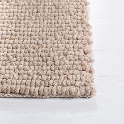 Beige Wool Hand-Tufted Reversible Runner Rug