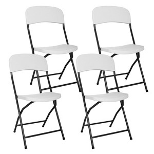 FDW 4 Pack HDPE Folding Chairs with Steel Frame - 265lbs Capacity - 1 of 4
