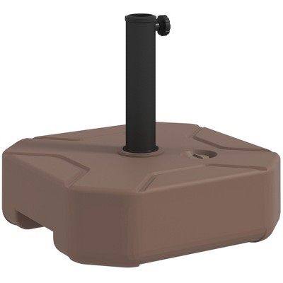 Outsunny Patio Umbrella Base Holder, Outdoor Umbrella Stand Base, Filled Up to 55lbs with Stand or 44lbs with Water for Garden, Poolside