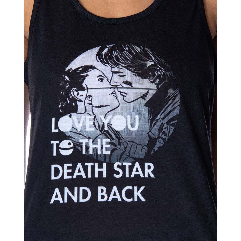 Star Wars Women's Love You To The Death Star Racerback Tank Shorts Pajama Set Black, 3 of 6