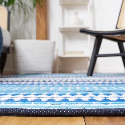Coastal Breeze Handwoven Cotton Ikat Blue 4' x 6' Area Rug