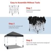 Folding Tent with Center Lock Patent, 95g/M2 PU Coated Oxford Cloth, Waterproof 1000mm, Iron Pipe Frame 0.6mm, Silver Coated Tent - 3 of 4