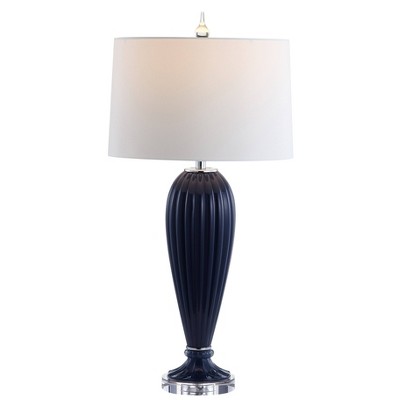 32.5" Glass/Crystal Delphine Table Lamp (Includes LED Light Bulb) Blue - JONATHAN Y