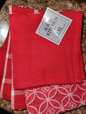 5pk Microfiber Waffle Kitchen Towel And Dish Cloth Set Orange - Mu Kitchen  : Target