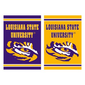Embossed Suede, Louisiana State University Double Sided Indoor Outdoor Decor 18" x 12.5" - 1 of 4