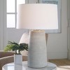 Uttermost Mountainscape Table Lamp – 27.5"H Off-White & Gray Ceramic with Carved Rings and Brushed Nickel Accents - 2 of 4